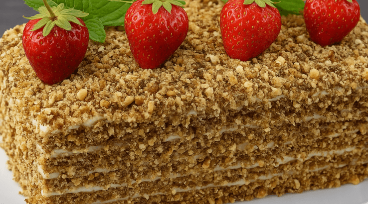 Торт з вафель «Полуниця в сметані»