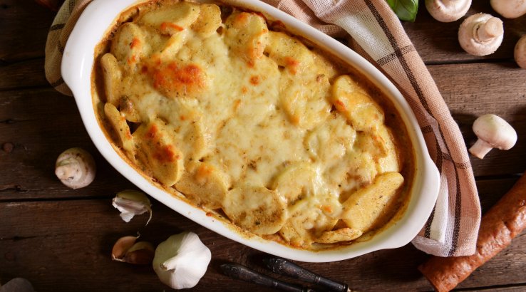 Картопля з печерицями в духовці