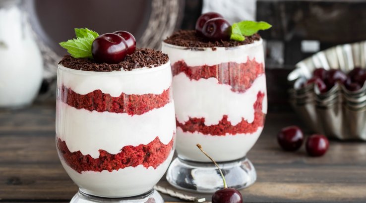 Торт «Червоний оксамит» у склянці - рецепт