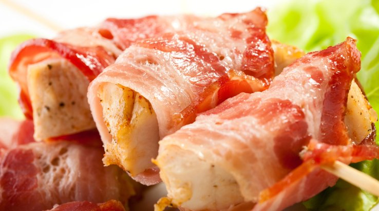 Курячий шашлик у беконі