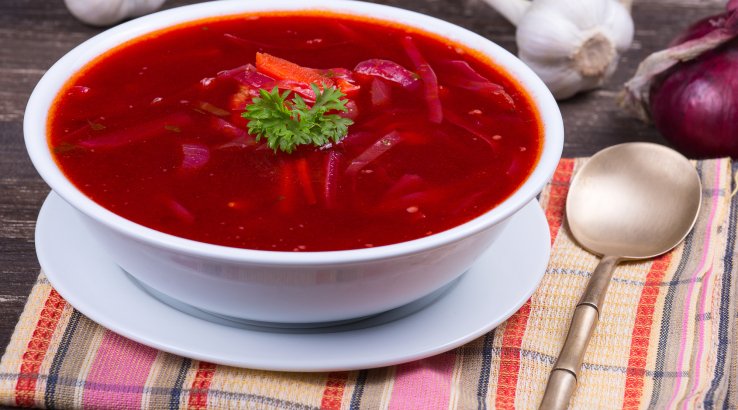 Пісний борщ з маринованими грибами