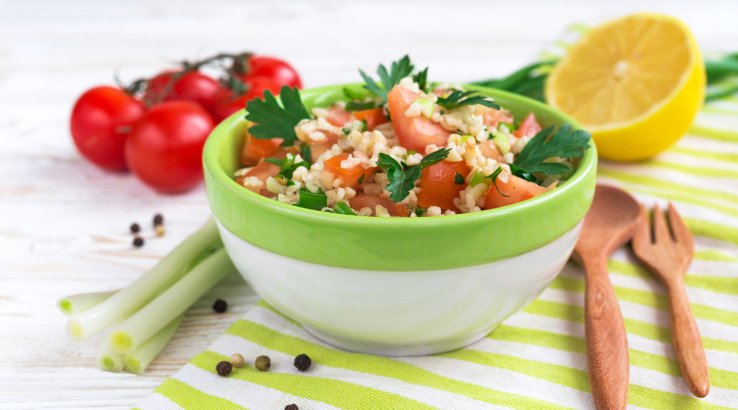 Булгур зі шпинатом і бринзою