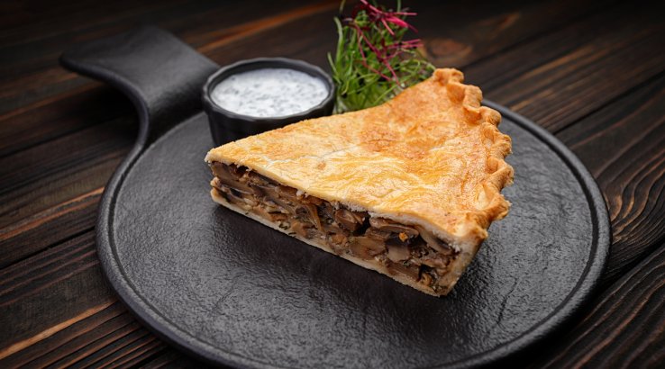 Кош с грибами и печенью