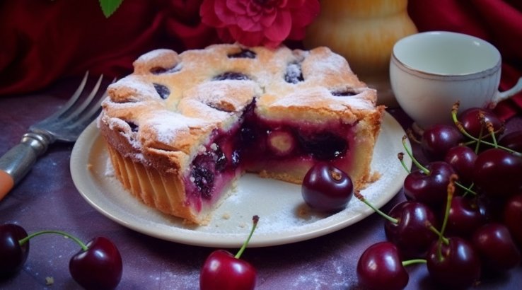 Шарлотка з черешнею