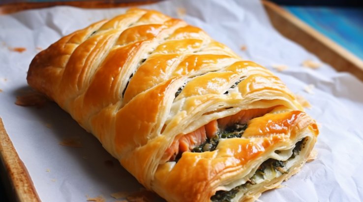 Рибний пиріг з листкового тіста