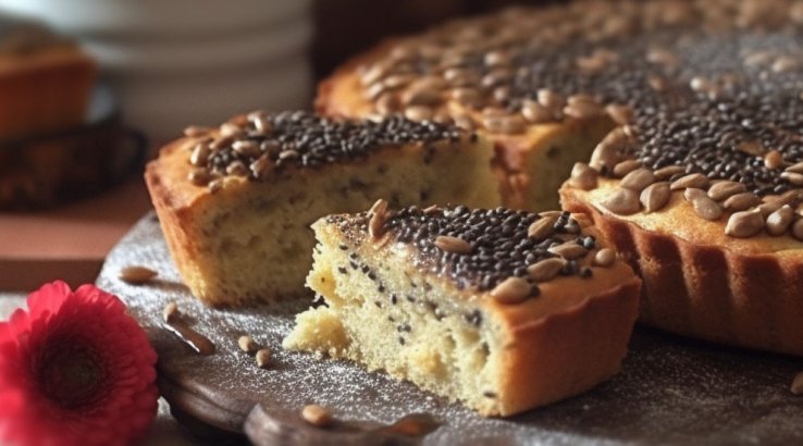 Пиріг з медом і насінням соняшника