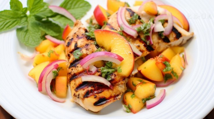 Запечена куряча грудка з нектариновим соусом