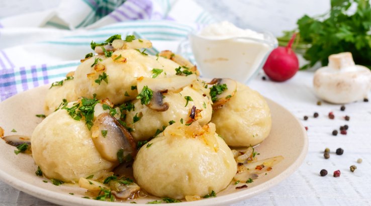 галушки з грибами