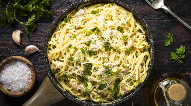 Запіканка з локшини і сердечок