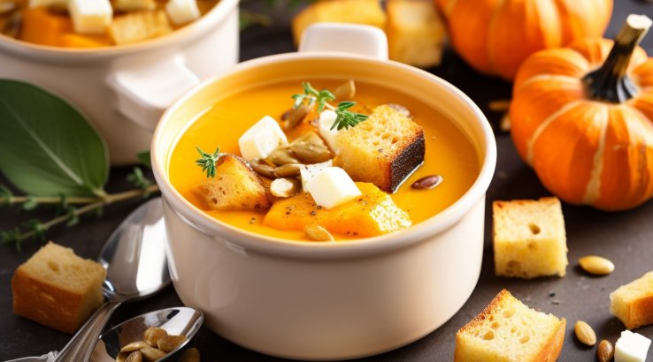 Гарбузовий суп з халумі