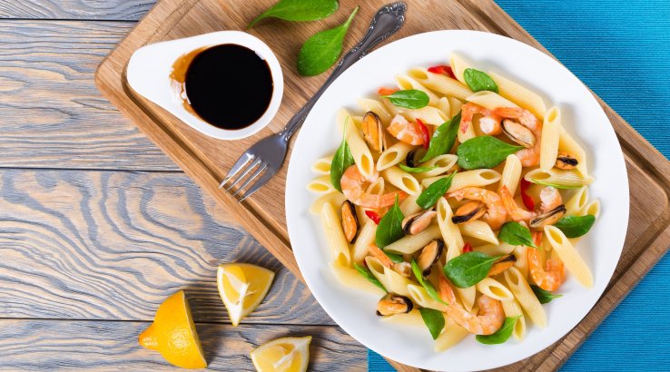 Паста пенне з креветками