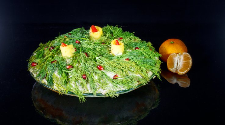 салат «Новогодние свечи»