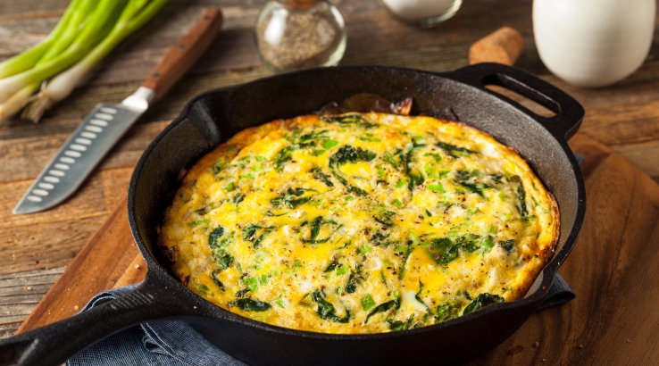 Дієтична фритата із сиром і шпинатом