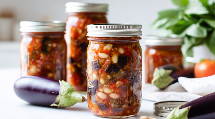 Баклажани з квасолею на зиму