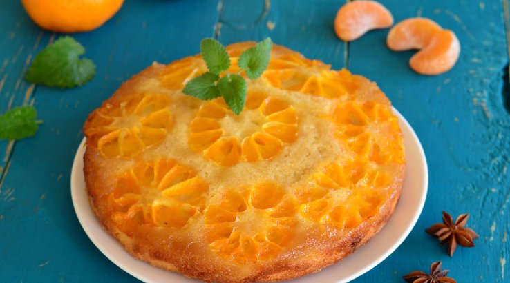 Мандариновий пиріг на розпушувачі