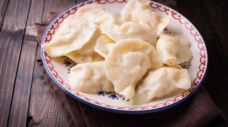 Вареники з яблуками на парі