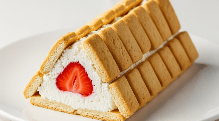 Рулет з печива із полуницею