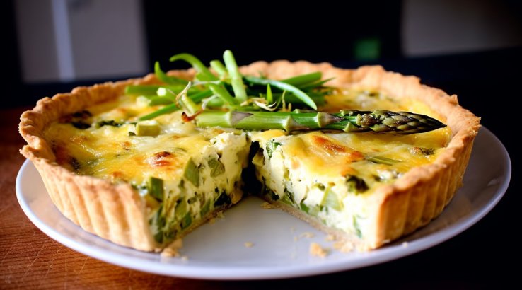 Пиріг зі спаржею і пореєм