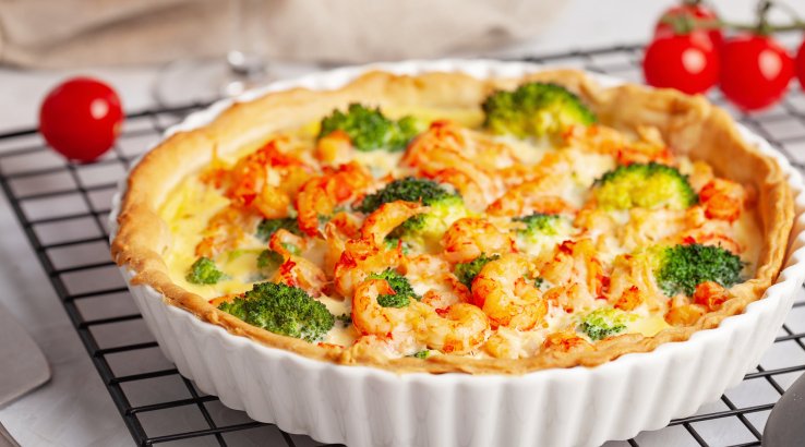Тарт з морепродуктами та броколі
