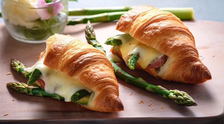 Круасани зі спаржею