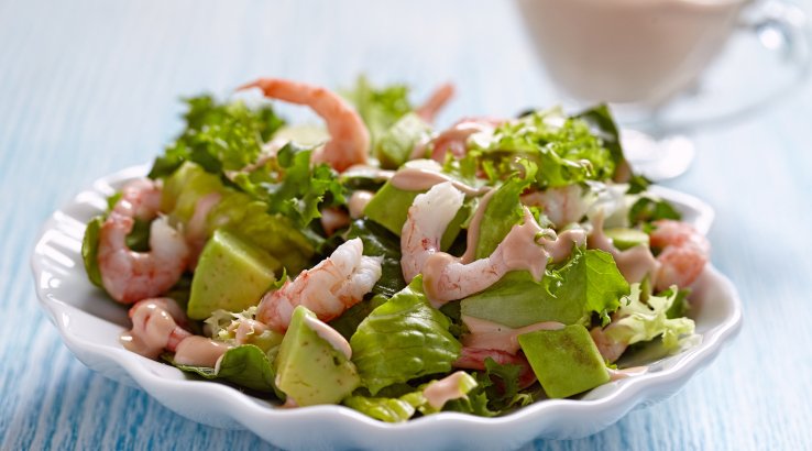 салат з креветками та авокадо