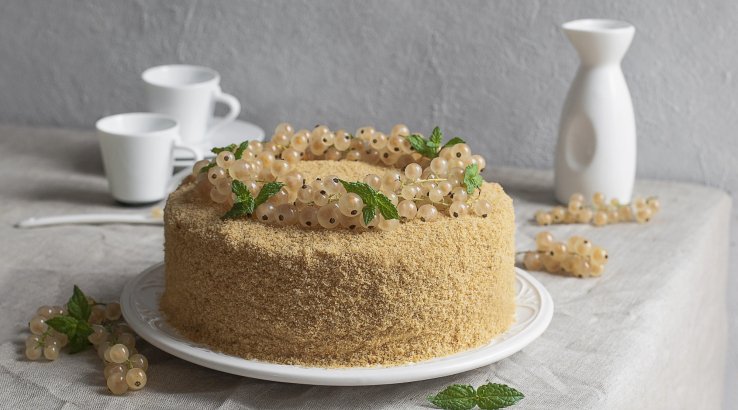 Медовик зі смородиною