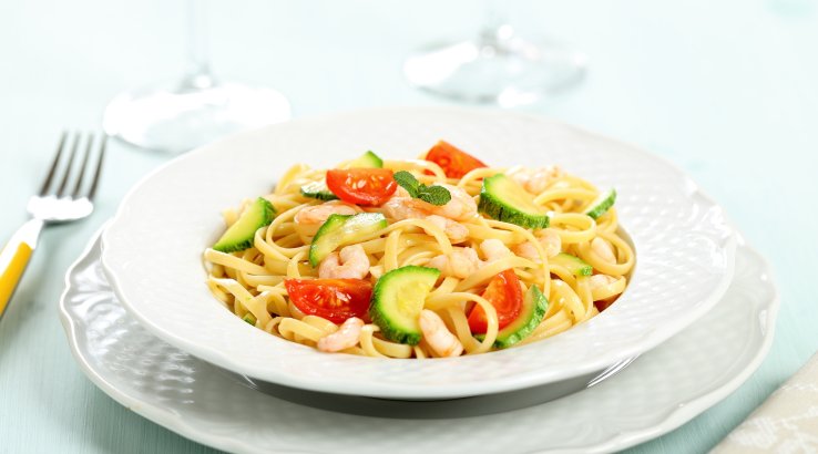 Паста з креветками і цукіні
