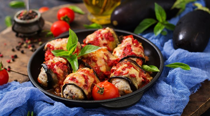 Баклажанові рулетики з м'ясним фаршем
