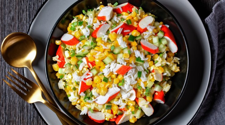 Пісний салат з крабовими паличками