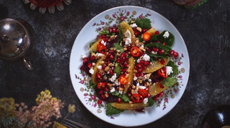 салат з гранатом й апельсином