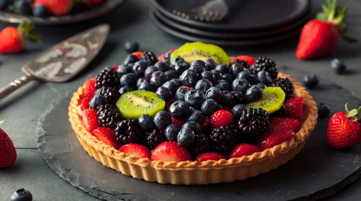 открытый пирог с ягодами