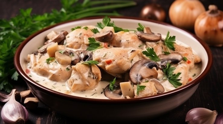 Жульєн з куркою та печерицями