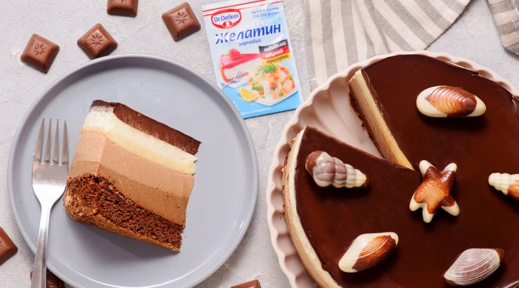 Мусовий торт «Три шоколади»