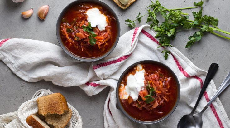 Борщ з копченою курятиною