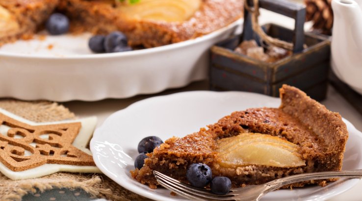 Шоколадний пиріг з грушею