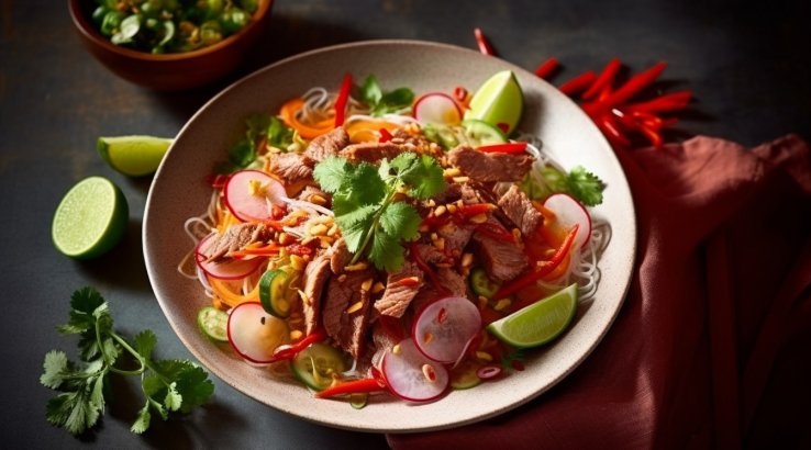 Індонезійський салат з редискою і м’ясом