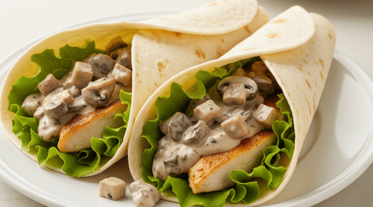 Роли з лаваша із грибним паштетом