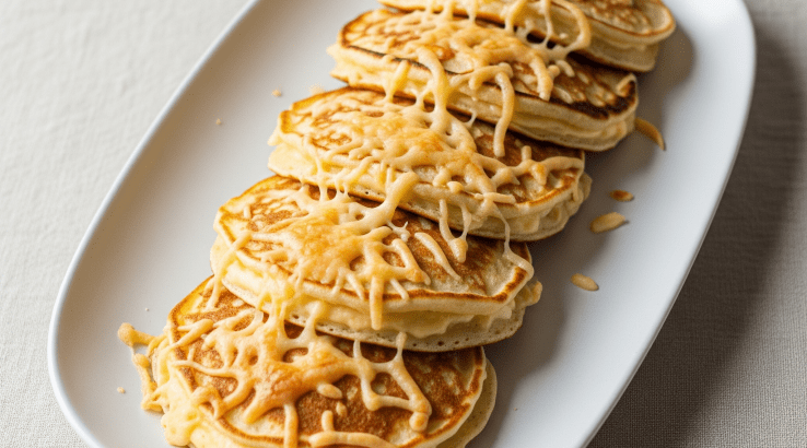 Панкейки з шинкою, сиром і соусом бешамель