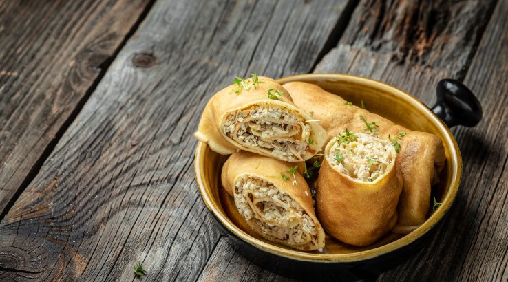 Млинці з м'ясом і рисом