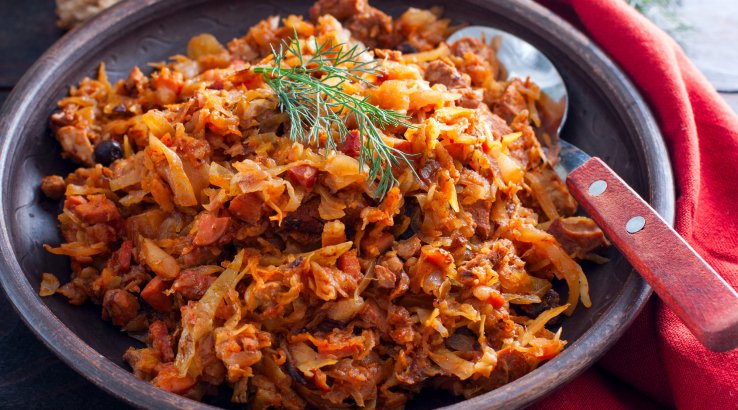 Бігос з копченим чорносливом рецепт