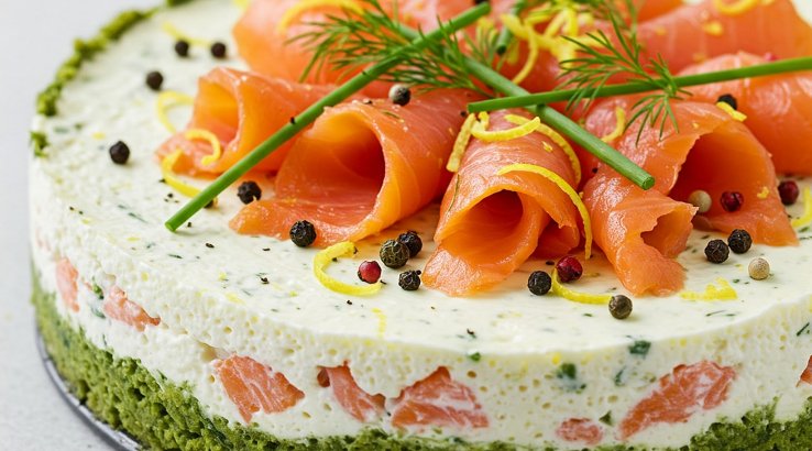 Солоний чизкейк з червоною рибою
