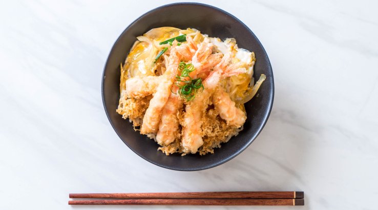 Японське донбурі з креветками