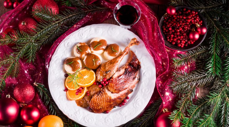 филе гуся, рождественский декор