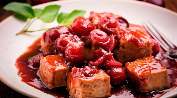 Свинина з вишнею та імбиром