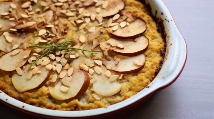 Гарбузова запіканка з пшоном, грушею і корицею