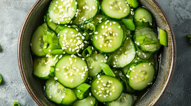 Азійський салат з огірків і зеленої цибулі