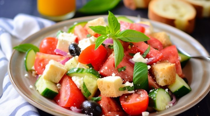 Салат панцанелла с арбузом и медом