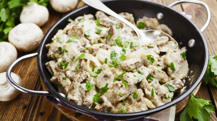 Печінка з грибами - рецепт