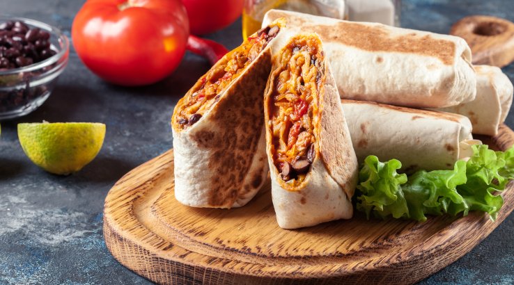 Корейське бурито з яловичиною і рисом