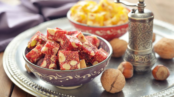 Гранатовый рахат-лукум с фундуком